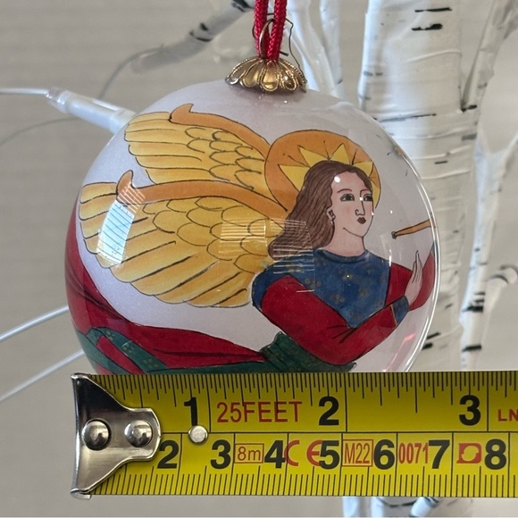 Angel Glass Ornament Reverse Painted 3" Holiday Tree Christmas - Picture 6 of 8